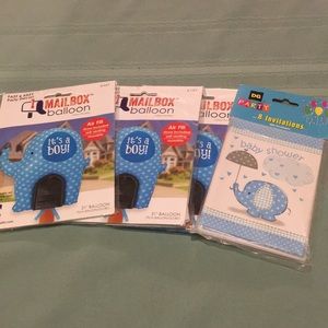 It’s a Boy Shower invites- 3 Matching Balloons NEW